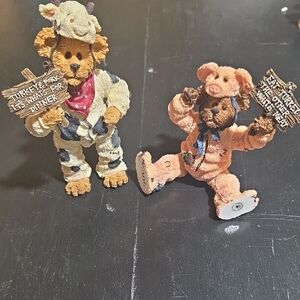 Sold!!!Boyds Bears Cow and Pig Costume Vintage Figurines